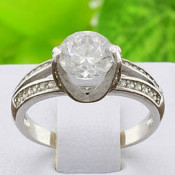 Срібна Каблучка Муза вставка білі фіаніти розмір 17