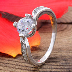 Срібна Каблучка Лаура вставка білі фіаніти розмір 15