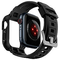 Чохол з ремінцем Spigen Rugged Armor Pro для Apple Watch 44/45 mm Series 9/8/7/6/SE2/5/4 — Чорний, фото 5