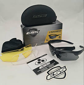 Окуляри тактичні ESS Crossbow 3LS Kit Ballistic Eyeshields, Black , (дужки 1 пари + лінзи 3 шт), 740-0387