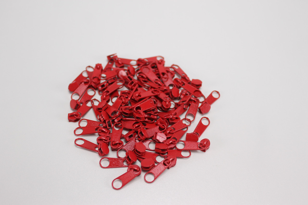 Бігунок металевий червоні для рулонної блискавки No БМ-306, фото 1