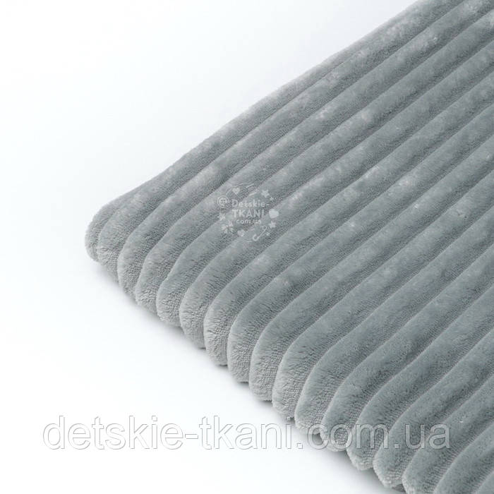 Відріз плюшу Stripes світло-сірого кольору, розмір 100*80 см, фото 1