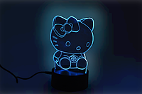 3D світильник нічник з пультом Creative Hello Kitty