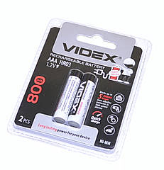 Акумулятор LR03(AAA) Videx Ni-Mh 1,2V 800mAh, 2шт/упак.