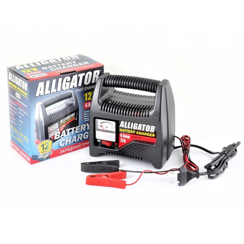Зарядний пристрій для акумуляторів Alligator 6-12 V, 6 А, 20/80 A*год (AC803)