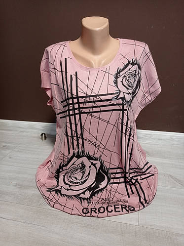 Купить Женская туника БАТАЛ Турция Дача Стильная Роза 50-60 размеры ...