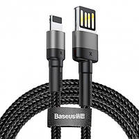 Кабель зарядный Lightning Baseus Cafule Cable USB for Lightning 2.4A 1 м Grey/Black (CALKLF-GG1)