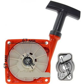 Стартер у зборі мотокоси Oleo-Mac Sparta 37, 38, 40, 42, 44 оригінал 61200261