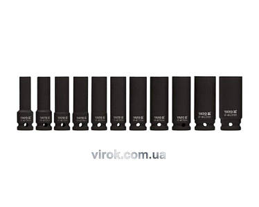 Набір головок торцевих глибоких 3/8" 6г. 8-19мм. 12ед.