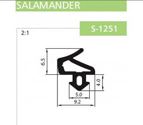 Ущільнювач резина металопластикових вікон притворний ремонтний Salamander S-1251 чорний
