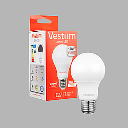 Світлодіодна лампа 220 вольт 10W 4100K A60 Vestum