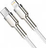 Кабель зарядный Lightning Baseus Cafule Metal Type-C to Lightning PD 20W 2 м White (CATLJK-B02), фото 3