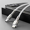 Кабель зарядный Lightning Baseus Cafule Metal Type-C to Lightning PD 20W 2 м White (CATLJK-B02), фото 4