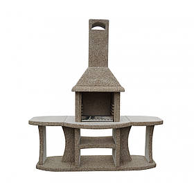 Камін-барбекю "Каїр" з двома столами