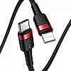 Кабель зарядный Lightning Baseus Cafule Type-C to Lightning PD 18W 1 м Red/Black (CATLKLF-91), фото 2