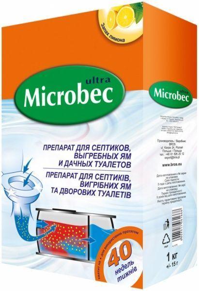 Середовище для вигрібних ям і септиків Bros Microbec Ultra з ароматом лимона, 1 кг