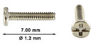 Винт бренд для оправ и очков D=1,2 мм L=7,0 мм + под крестовую отвёртку 40шт