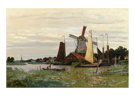 Листівка Claude Monet — A Mill at Zaandam, 1871