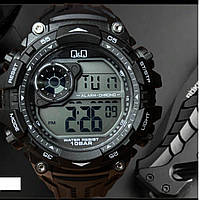 Водонепроницаемые часы мужские наручные с подсветкой Q&Q M157 10 bar Оригинал