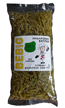 Макарони із зеленого гороху без глютену (спіральки), Bebig, 300 г