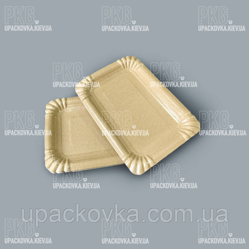 Тарілка паперова КРАФТ 228х168 мм., 50 шт/уп., 27 уп/ящ.