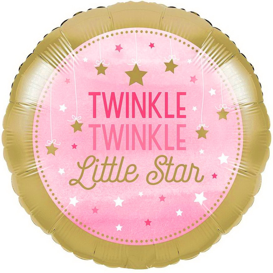 Куля фольгована кругла "Twinkle Little Star" Рожева. Розмір: 18"(45 см).
