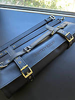 Шкіряна скрутка чохол для кухарських ножів інструментів (на 6 ножів) чорна