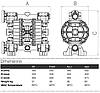 Мембранний насос з пневматичним приводом до 700 л/хв PHOENIX P700 ALU, фото 3