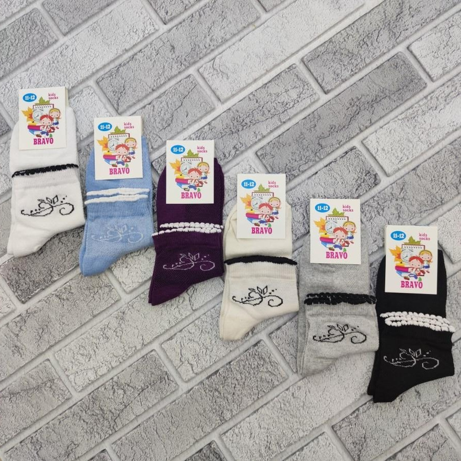 Шкарпетки дитячі літо сітка р.11-12 років асорті "BRAVO" Туреччина 30035333, фото 1