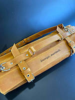 Шкіряна скрутка чохол для кухарських ножів інструментів (на 18 ножів) кемел