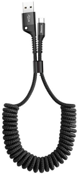 Кабель зарядный Baseus Fish eye Spring USB to Type-C 2A 1м Black (CATSR-01)