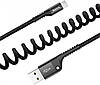 Кабель зарядный Lightning Fish eye Spring Data USB to Lightning 1 м Black (CALSR-01), фото 4