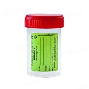 Ємкість для збору сечі FL MEDICAL URI-BOX ® 60 мл, стерильна, (з PP, з кришкою), 3938