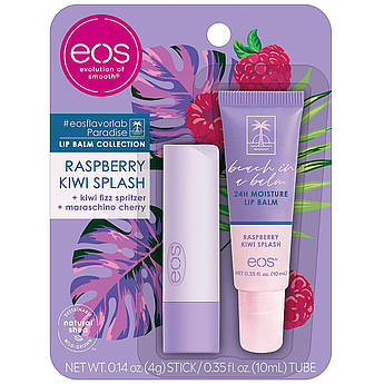 Бальзами для губ EOS Малина та Ківі Raspberry Kiwi Splash Stick and Tube Lip Balm Combo 4 г + 10 мл