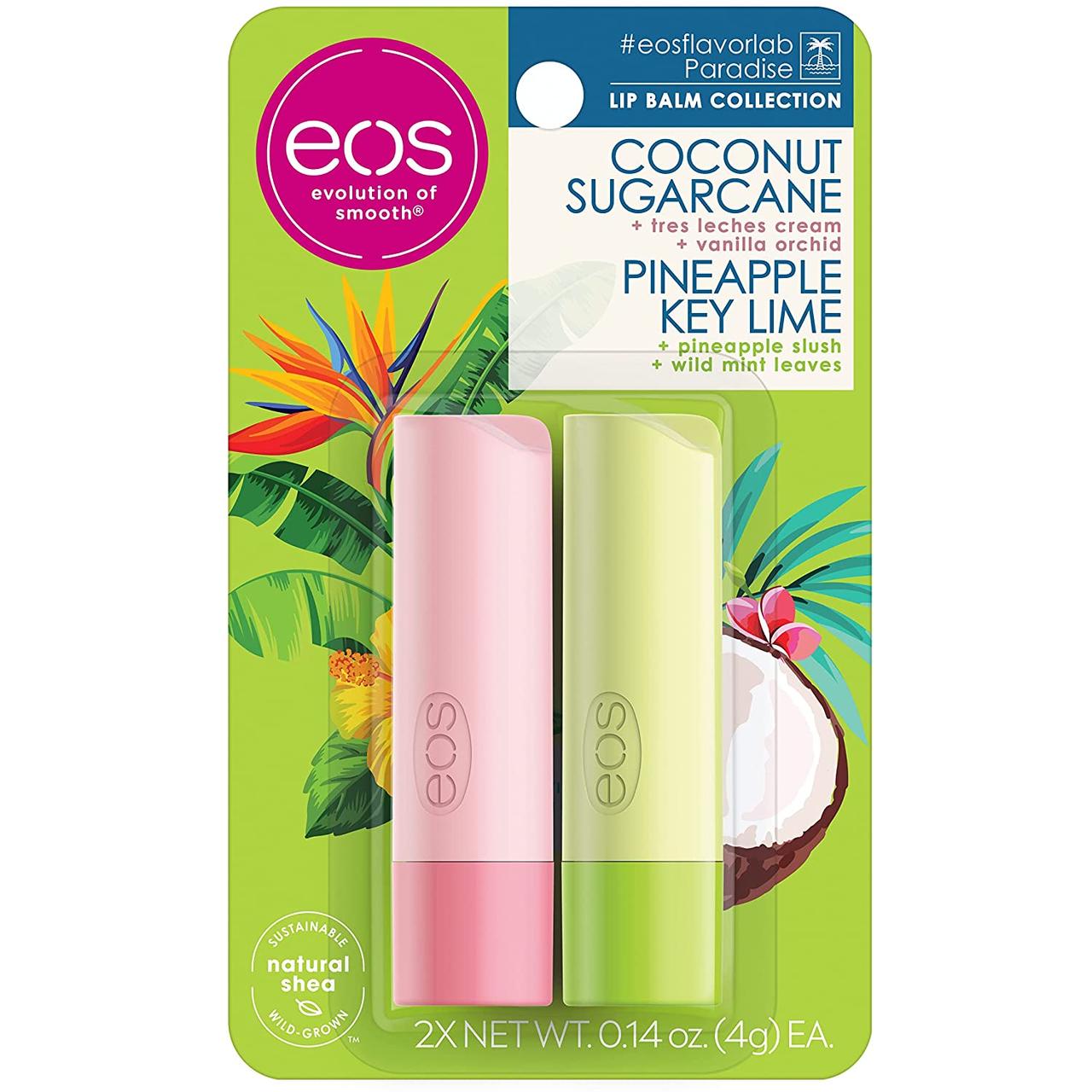 Бальзами для губ EOS Ананас-Лайм і кокос Pineapple Key Lime and Coconut Sugarcane 2-Pack Lip Balm 2 х 4 г