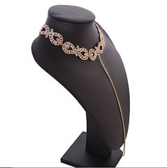 Чокер із ниткою золотистий (Ажурний чокер)