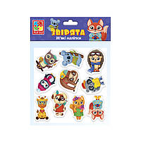 Набір м'яких наклейок "Звірята" Vladi Toys VT4210-10 (укр)