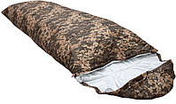 Отличный большой спальный мешок - одеяло с капюшоном и чехлом Чёрного цвета 210*180см / Спальник 210*90см 210, Пиксель