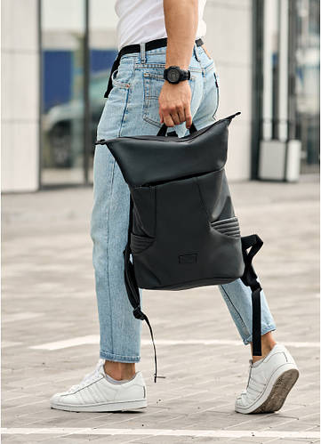 Рюкзак чоловічий місткий Wellberry чорний, міський рюкзак, спортивний рюкзак для чоловіків, міцний рюкзак