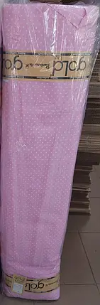 Тканина для постільної білизни Бязь "Gold" Lux GL4661pink (50м) рожева в дрібний білий горошок, фото 4