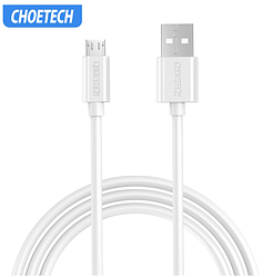 Кабель зарядний Choetech USB-A to Micro USB 2.4 А Cable 1.2 м White (AB003-WH-V1)