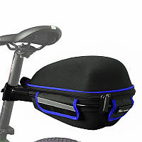 Багажник под седло West Biking 0707151 Black + Blue для велосипеда с отражателями + чехол (Gold_15114)