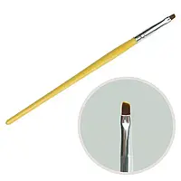 Кисть 2 скошенная для геля, деревянная ручка