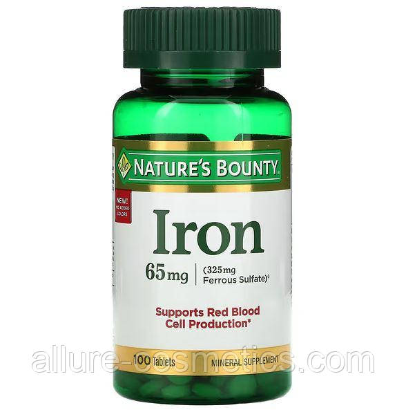 Залізо 65мг Nature's Bounty Iron 65mg 100 шт., фото 1