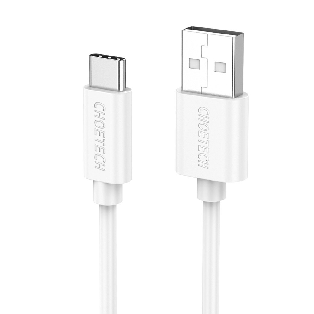 Кабель зарядний Choetech USB — Type-C Fast Charging 3A Cable 0.5 м White (AC0001-V1)