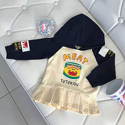 Кофта худі на дівчинку з крабом Синя 82003 Bambini, Синий, Для девочек, Весна Лето, 80 , 1 год