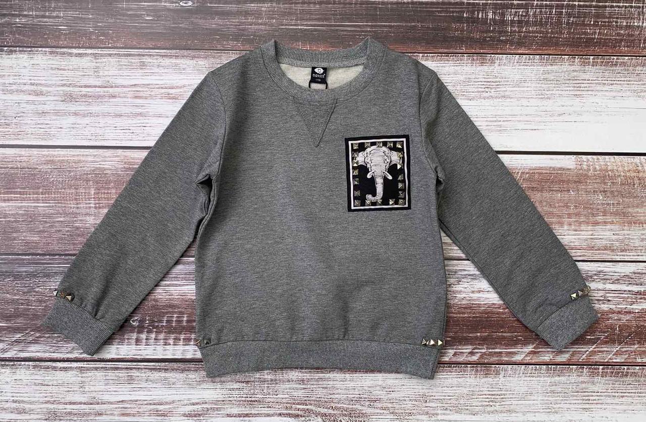 Школьная кофта для мальчика со слоном Серая 1707 DGXZZ, Серый, Для ...