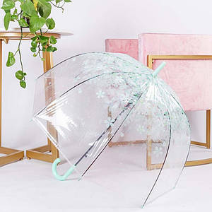 Дитячий парасоль RST RST11A Сакура Green тростина механіка від дощу прозорий