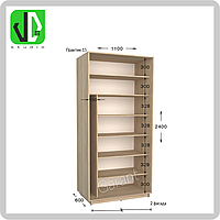 Шкаф-купе Гарант Практик. Глубина: 450/600 мм, Высота: 2200/2400 мм. Практик 15 ширина-1100