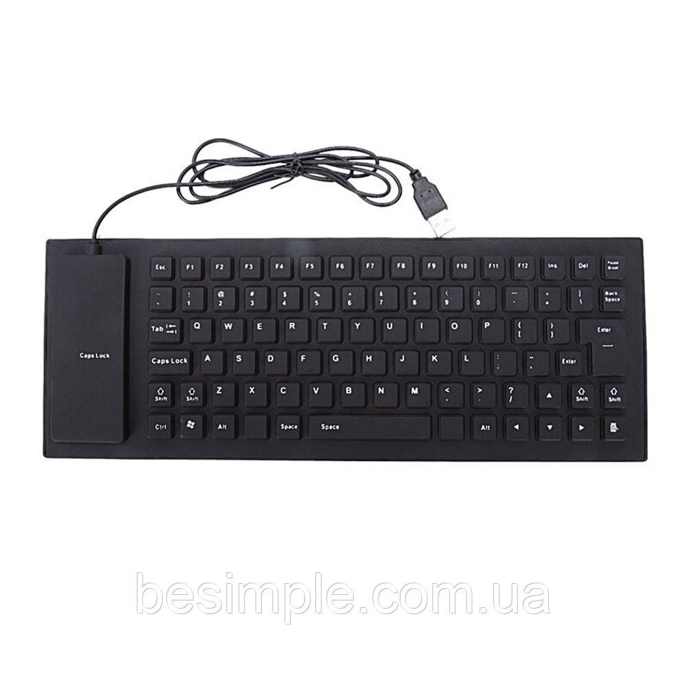 Гибка силиконовая клавиатура с влагозащитой USB FLEXIBLE KEYBOARD X3 / Бесшумная клавиатура для ПК 353*132*12 - фото 7 - id-p1648696838
